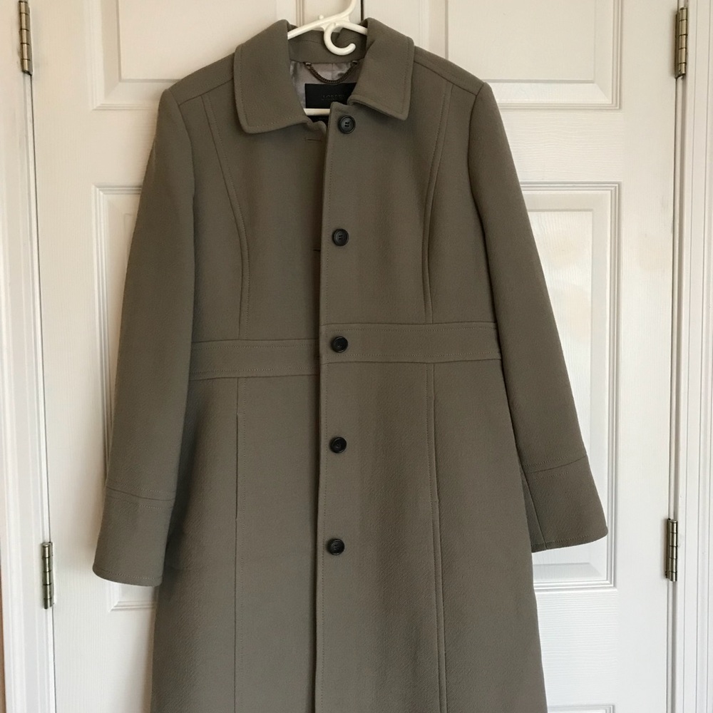 Jcrew Lady Day Wool Coat Thinsulate 14 gray tan